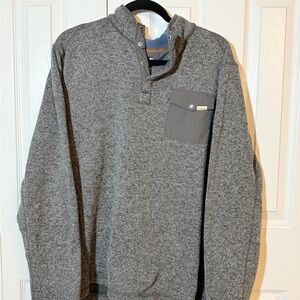 EUC Woolrich Gray Sweater with Flap Pocket Snaps Sz XL FH
